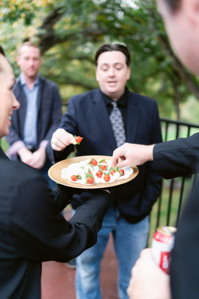 Passed apps during a wedding reception