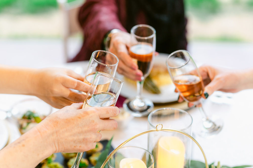 Guests enjoying wine at a Messina Inn wedding