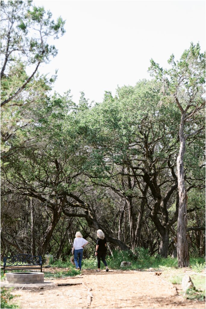Two women enjoying the walking path