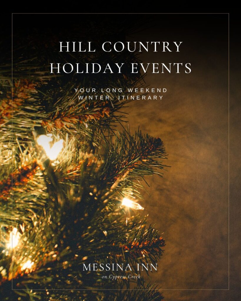 Hill Country Holiday Events Graphic for Wimberley Hotel