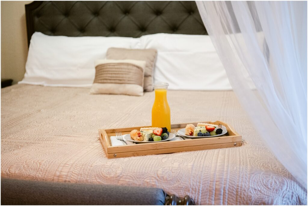 Breakfast delivered to clients at their hotel suite in Wimberley Texas